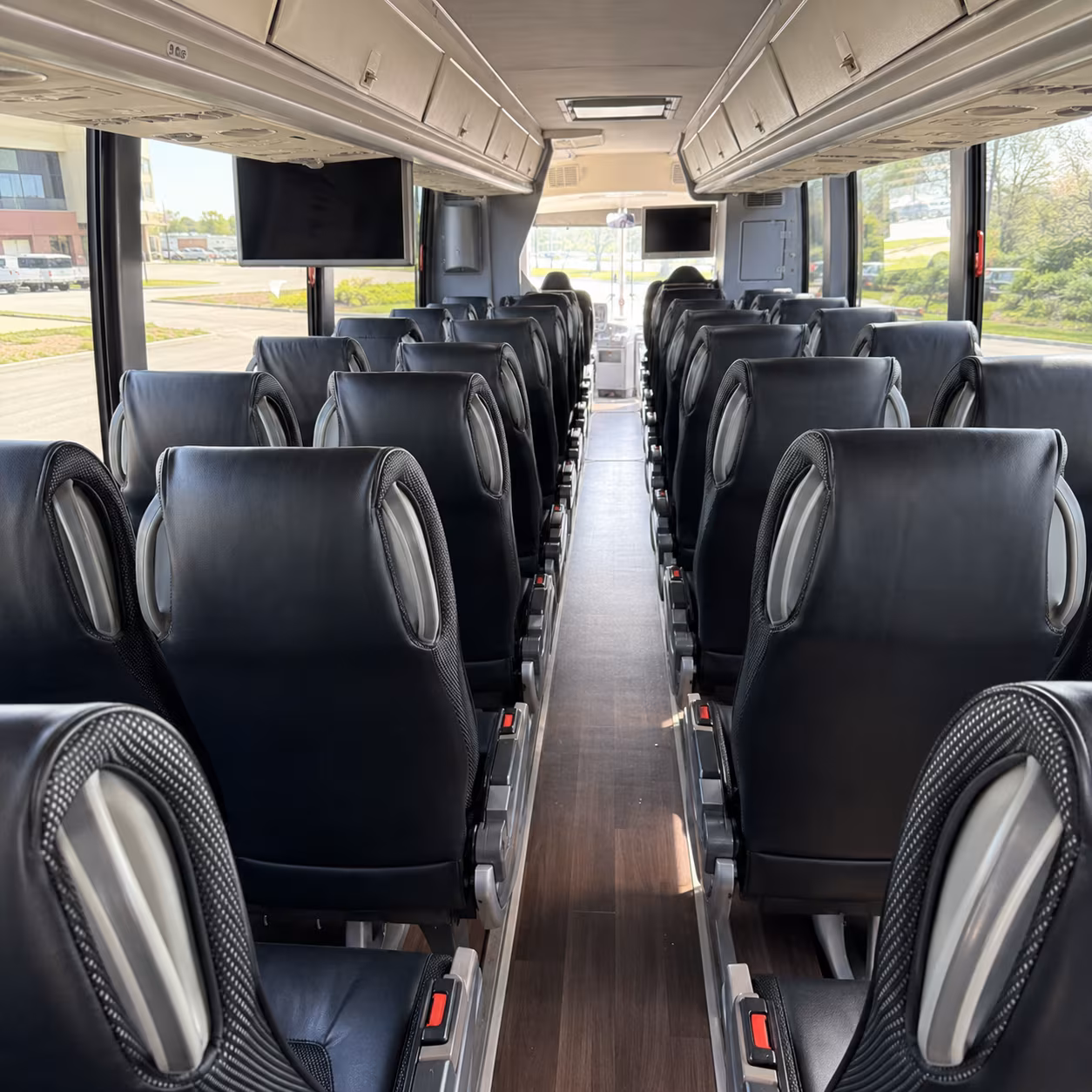 bloomington charter bus rental interior