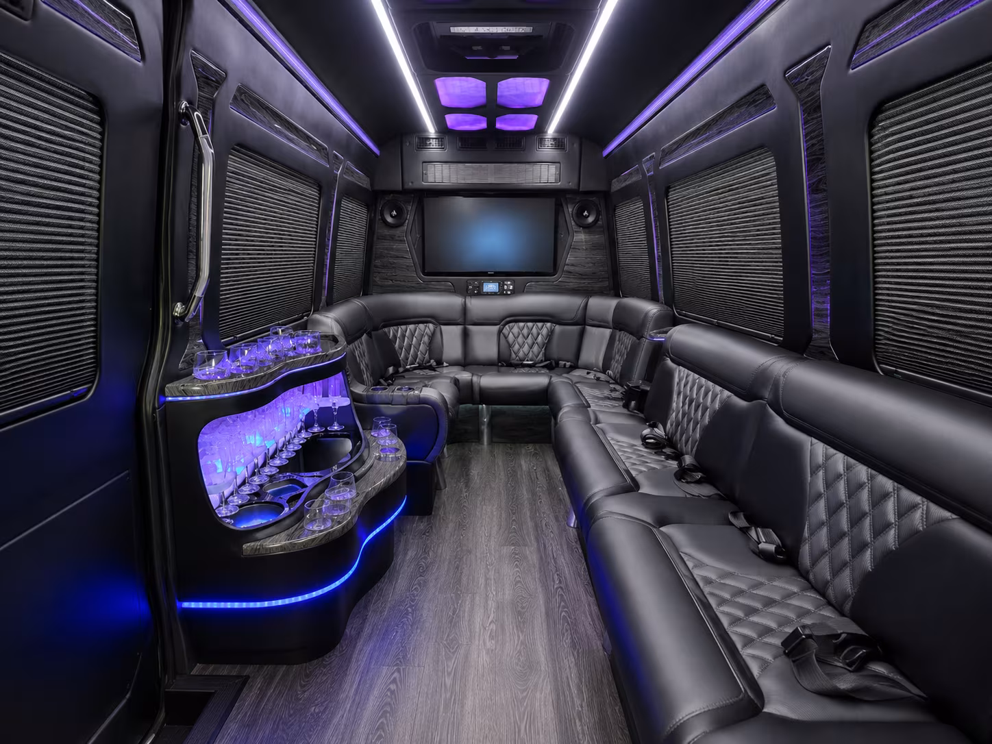 st paul 28 passenger party bus inside